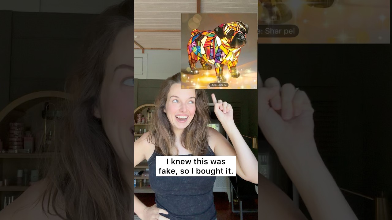 I got scammed on purpose. Here’s what these “stained glass” dog lamps REALLY look like. 🙄
