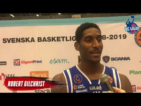 Robert Gilchrist efter hemmasegern mot Södertälje Kings