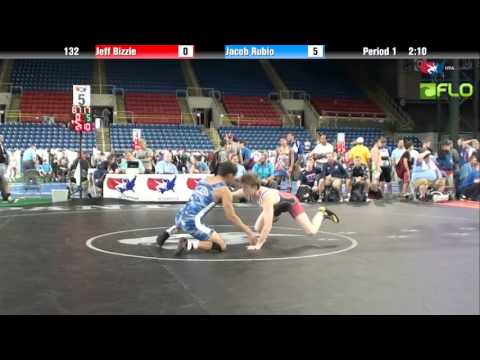 Junior 132 - Jeff Bizzle (Arkansas) vs. Jacob Rubio (Texas)