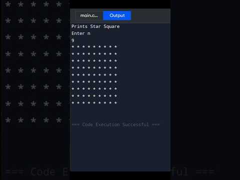 C++ Code to Print Star Square Pattern | C++ Pattern Program for Beginners #shorts #cpp #codewithme