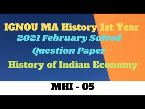 Ignou MHI - 05 (History of Indian Economy) 2021 February Solved Question Paper #ignou #mhi05