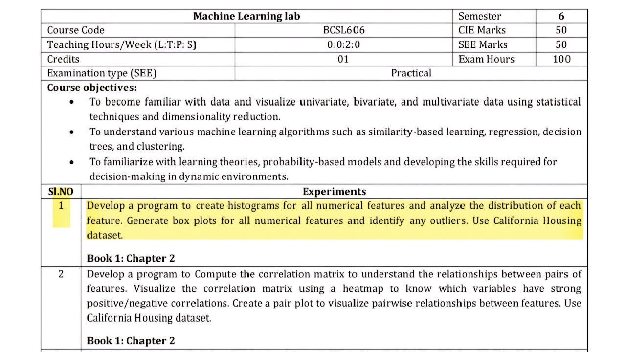 ML lab 1 | VTU 6th Sem Machine Learning Lab | Complete Programs Execution