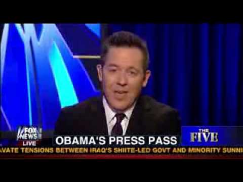 Obama's Press Pass Defined by Greg Gutfeld   The Five   1 25 13