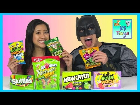 EXTREME SOUR CANDY CHALLENGE Warheads Sour Skittles Xtremes Airheads Sour Patch Trolli Egg Surprise