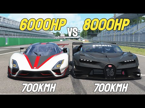 8000HP Bugatti Vision GT vs 6000HP SSC Tuatara Aggressor RACE