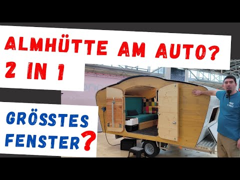 👉 Camping-Revolution: Almhütte auf Rädern mit riesigem Panoramablick! | 2in1 Wohnwagen-Anhänger