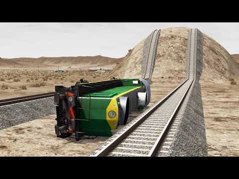 Trains vs Giant Speed Bump – BeamNG Drive