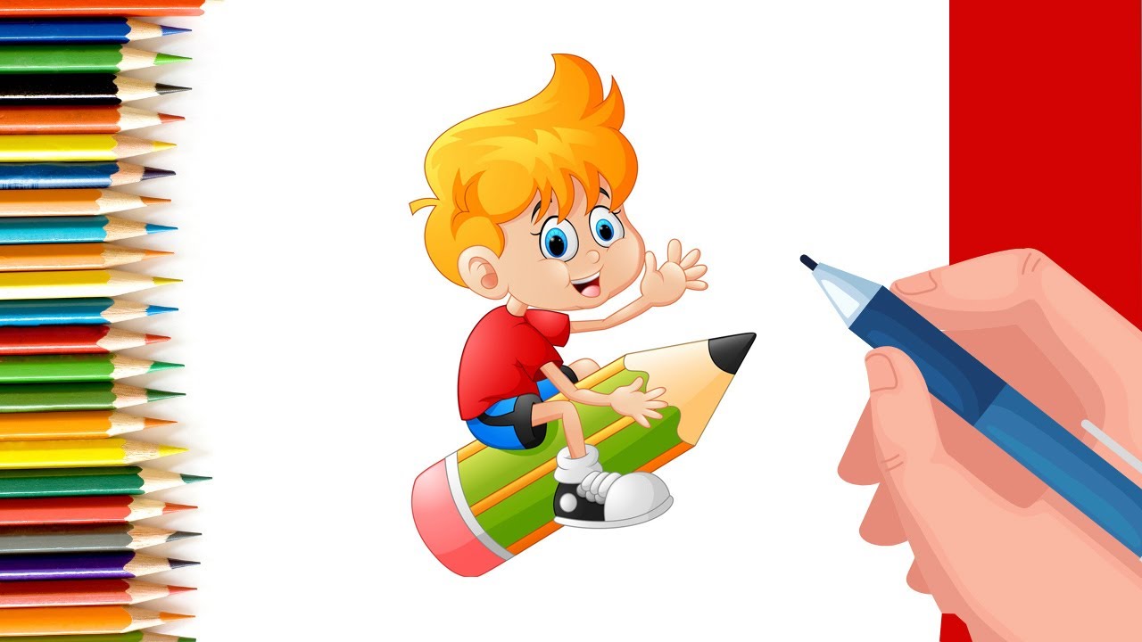 How to draw a boy on pencil