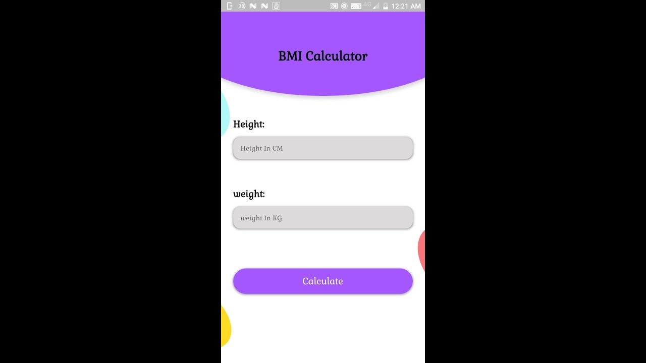 Flutter based BMI Calculator