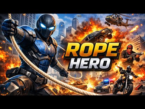 Rope Hero Game | Robot vs Helicopter & Tanker | Blast Cars, Police & Epic Action