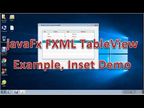 javaFx FXML TableView example