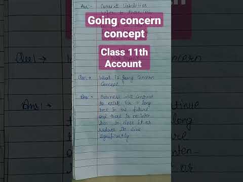 What is going concern concept? |Class 11th Account ch -3 #viral #trending #accounting #shorts #short