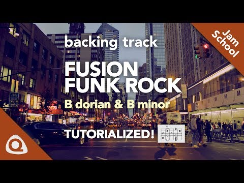 FUSION Funk Rock BACKING TRACK in B dorian & Bm