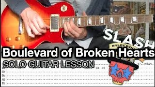 Slash ft. Myles Kennedy - Boulevard Of Broken Hearts SOLO Guitar Lesson (With Tabs)