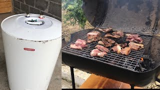 Diy bbq grill from old water boilers