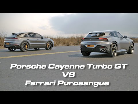Thumbnail for Porsche Cayenne Turbo GT VS Ferrari Purosangue Drag Race | 3DMCAR by Ferrari Purosangue