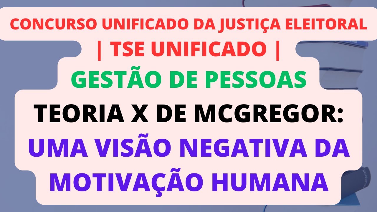 Teoria X de McGregor: Uma Visão Negativa da Motivação Humana | Gestão de Pessoas | TSE Unificado