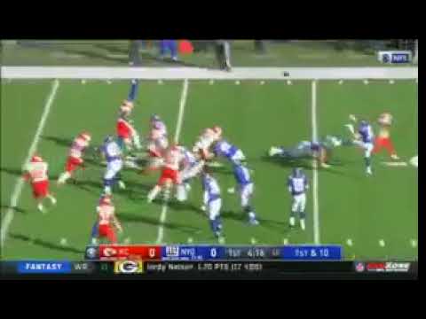 Giants Shane Vereen Throw A Pass And it Get Intercepted At The Goal Line