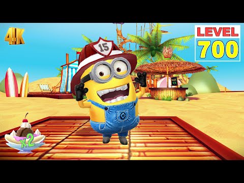 Despicable Me Minion Rush LEVEL 700 Firefighter Minion collect 1.3K Bananas with the Banana Splitter