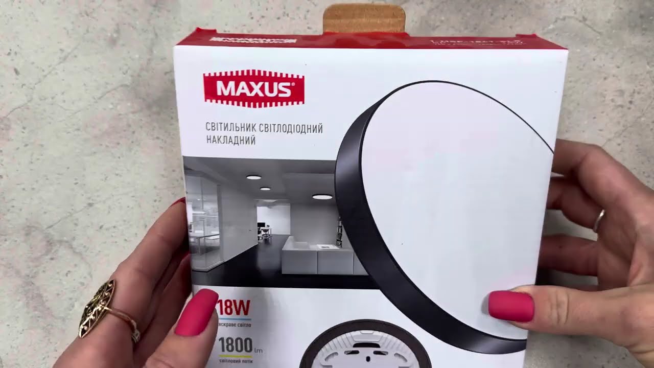 Світлодіодний накладний світильник MAXUS Slim Ceiling 18W 4100K чорний