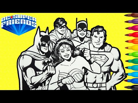 Superheroes Coloring:Superman Wonder Woman Batman Robin | Whales & Jo Cohen