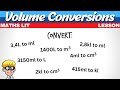 Volume Conversions Maths Lit