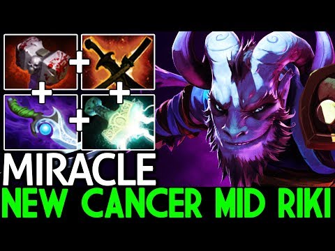 Miracle- [Riki] New Cancer Mid Riki Game is so Hard 7.21 Dota 2