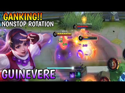 NONSTOP GANKING GUINEVERE! | INSANE OUTPLAY - MOBILE LEGENDS
