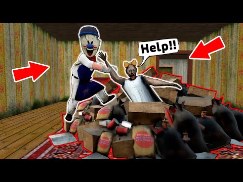 Granny vs pile of rubbish vs Ice Scream - funny horror school animation (p.73)