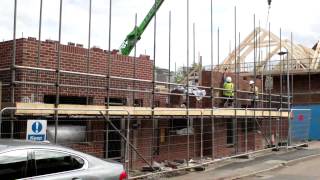 preview picture of video 'New Homes - Roof Trusses installed to Plots 1-3 of our New Homes in Willenhall - by Wonderful Homes'