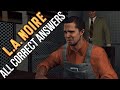 L.A. NOIRE: THE STUDIO SECRETARY MURDER - All Correct Answers