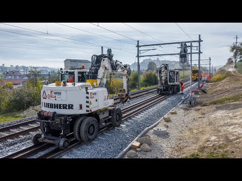 SWISS-FLY BORIS BRON - CFF - Romont - Entretien de la voie par moyens ferroviaires.