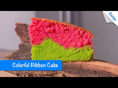 Colourful Ribbon Cake Recipe - English