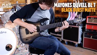 Video thumbnail for No Talking...Just Tones | Mayones Duvell BL 7 Trans Natural Black Burst Matte by Peach Guitars