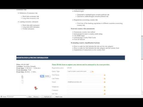 Country Risk Analysis Course