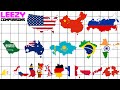 Country Size Comparison All 195 Countrys LeeZY Comparisons