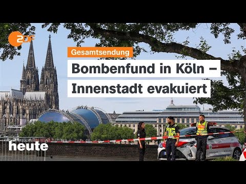 heute 19:00 Uhr vom 04.06.2025 Evakuierung in Köln, Effekte von US-Zöllen, Merz reist zu Trump