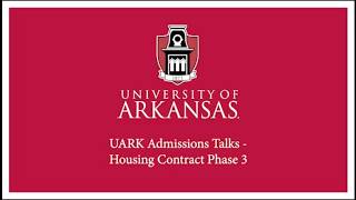 Admissions Talks: Housing Contract Phase 3