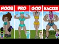 Minecraft TNT BODYBUILDER GIRL HOUSE BUILD CHALLENGE - NOOB vs PRO vs GOD vs HACKER / Animation