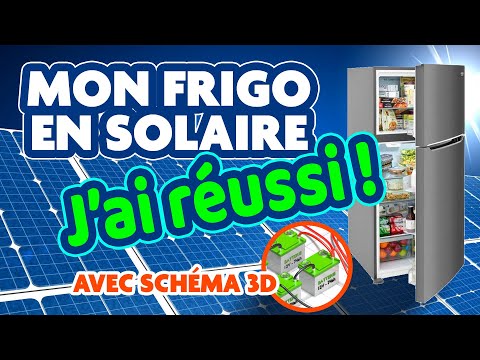 SOLAR FRIDGE - How to connect 12V batteries in series and parallel to 1 solar panel - 3D diagram