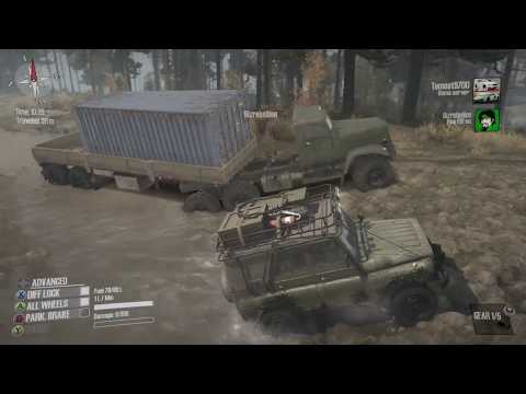 SpinTires Mud Runner: PC MULTIPLAYER Let's Play, Part 1! | GARAGE UNLOCKED!