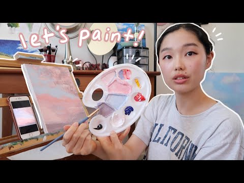 when you don't know what to paint, paint the sky | painting with nina 5