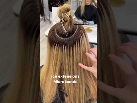 Ice extensions Micro bonds 🥳 #hairextentions #hairstyle #hairtyles #hairextensions #shorts #short