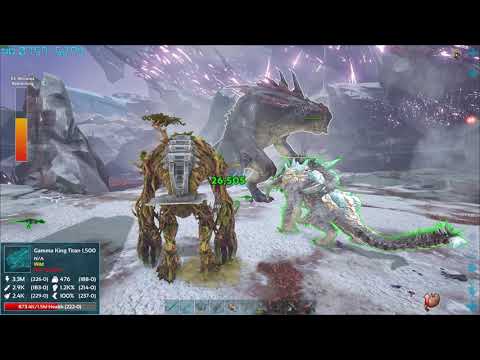 Ark in 1440p - Extinction - Gamma King Titan vs Ice Titan and Forest Titan