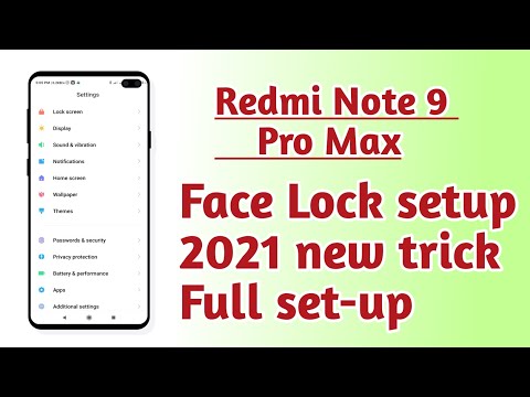Redmi Note 9 Pro Max , Face Lock setup 2021 new trick Full setup