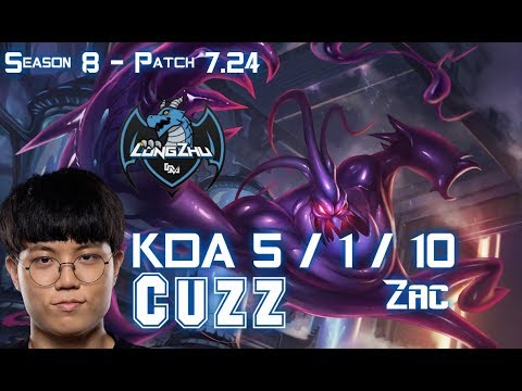 LZ Cuzz ZAC vs SEJUANI Jungle - Patch 7.24 KR Ranked