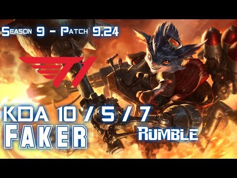 T1 Faker RUMBLE vs PANTHEON Mid - Patch 9.24 KR Ranked