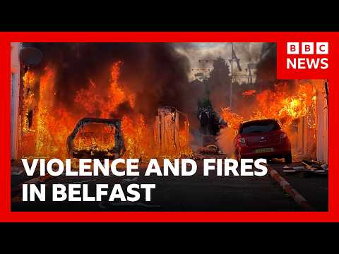 ベルファストでナイフ襲撃事件後、暴力的な夜に住宅が放火される | BBCニュース (Homes set on fire in Belfast night of violence after knife attack | BBC News)
