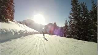 preview picture of video 'Super Wetter beim Skifahren in Schattwald/Zöblen'