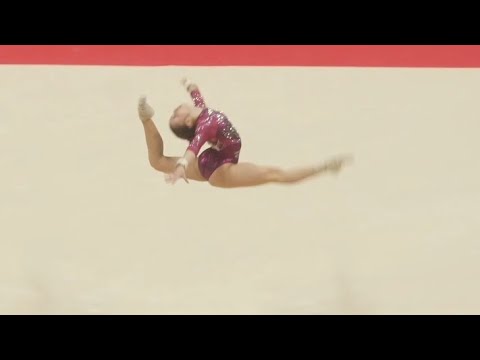 Giulia Perotti competes her new floor routine in Serie A1 in Italy 2026